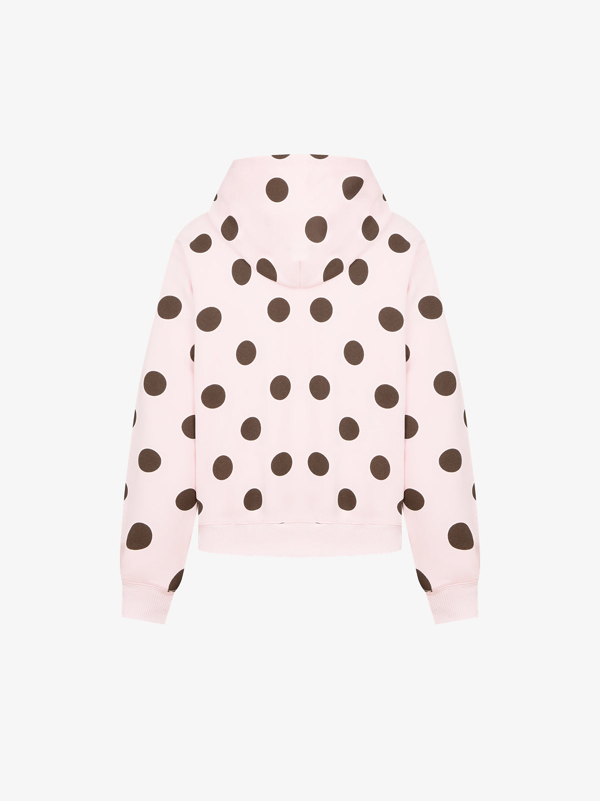 BATTLE KID | Polka Dot Zip Up Hoodie in Pink - back view