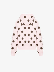 BATTLE KID | Polka Dot Zip Up Hoodie in Pink - back view