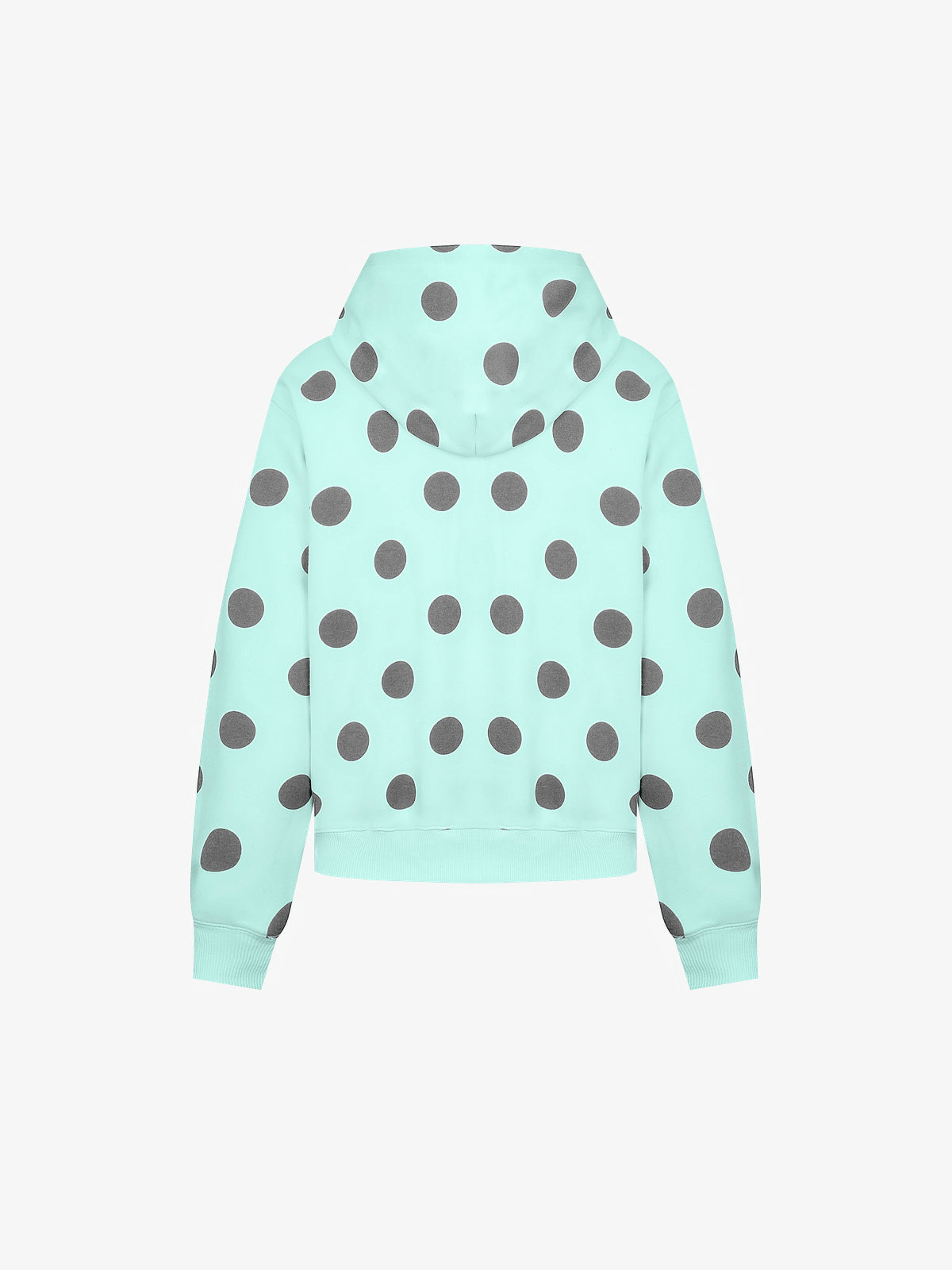 BATTLE KID | Polka Dot Zip Up Hoodie in Turquoise - back view