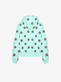 BATTLE KID | Polka Dot Zip Up Hoodie in Turquoise - back view