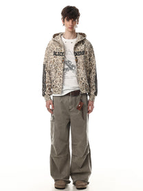 BLACK ENERGY | Number 7 Zip Up Hoodie in Leopard - model view