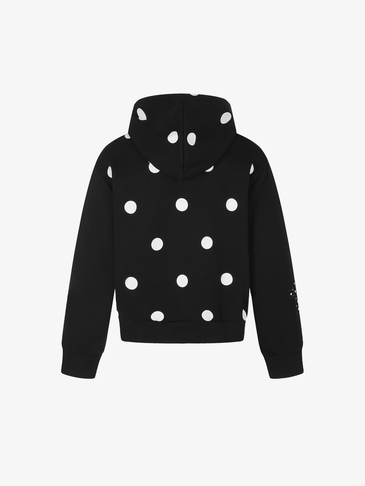 BLACK ENERGY | Cross Applique Zip Up Hoodie in Black - back view