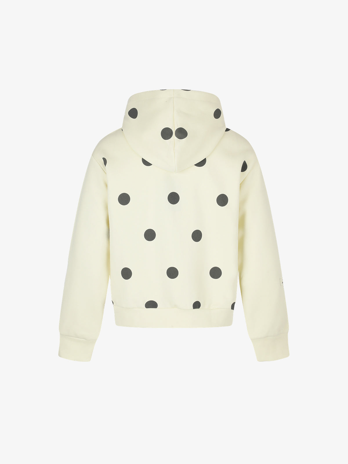 BLACK ENERGY | Cross Applique Zip Up Hoodie in Cream - back view