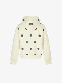 BLACK ENERGY | Cross Applique Zip Up Hoodie in Cream - back view