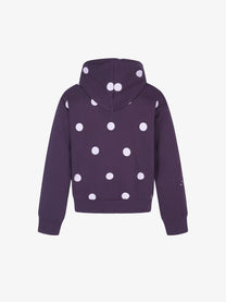 BLACK ENERGY | Cross Applique Zip Up Hoodie in Purple - back view