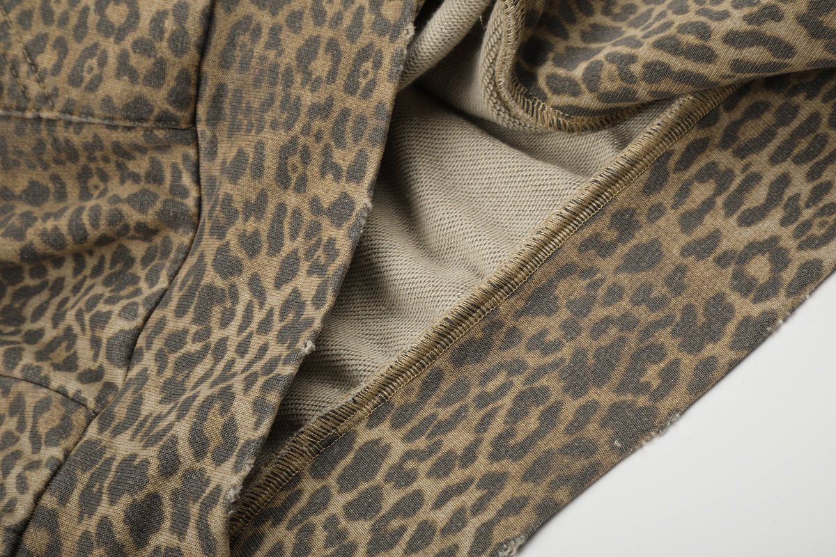 BLACK ENERGY | Leopard Print Zip Up Hoodie - product detail