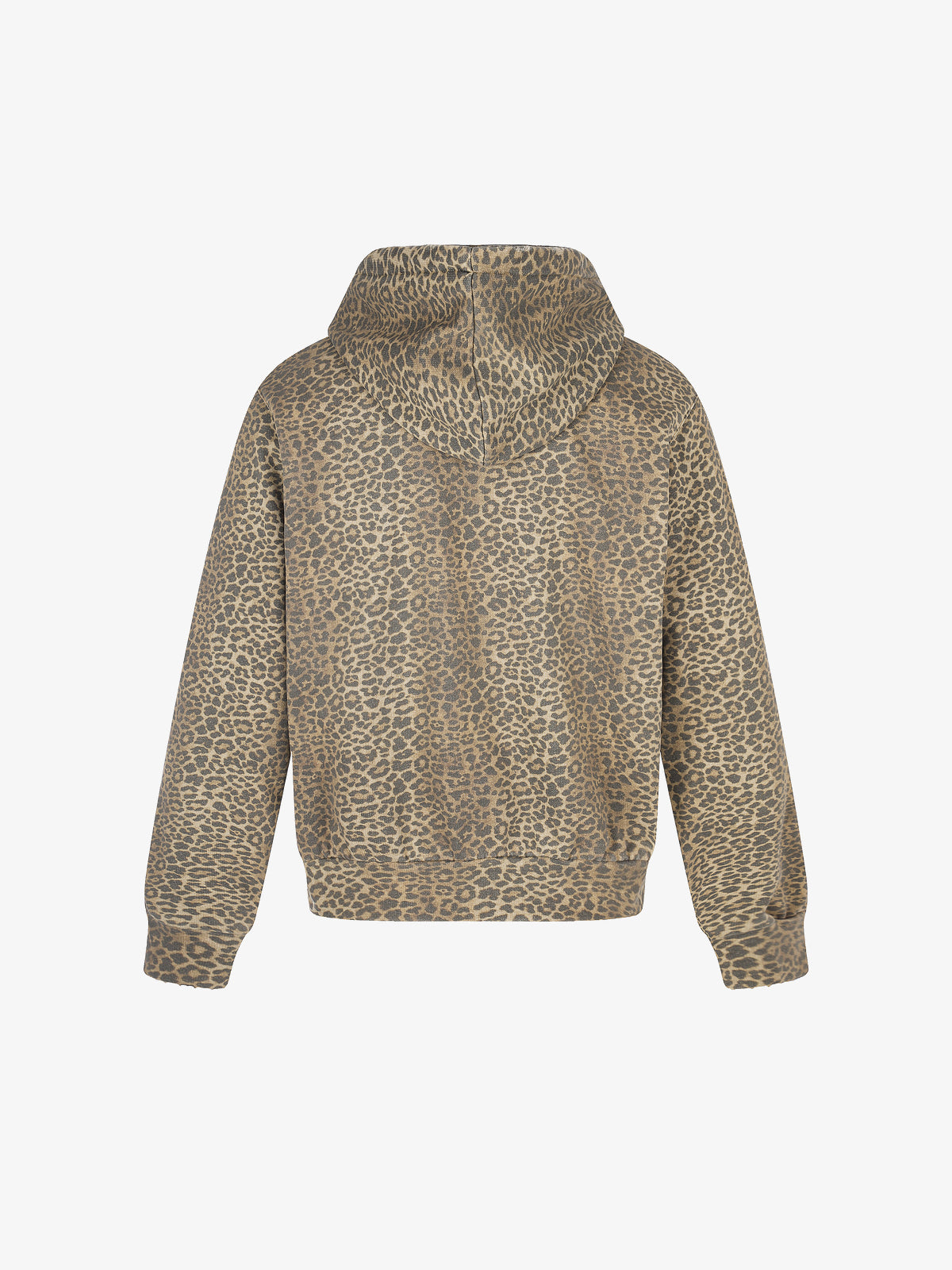 BLACK ENERGY | Leopard Print Zip Up Hoodie in Leopard - back view