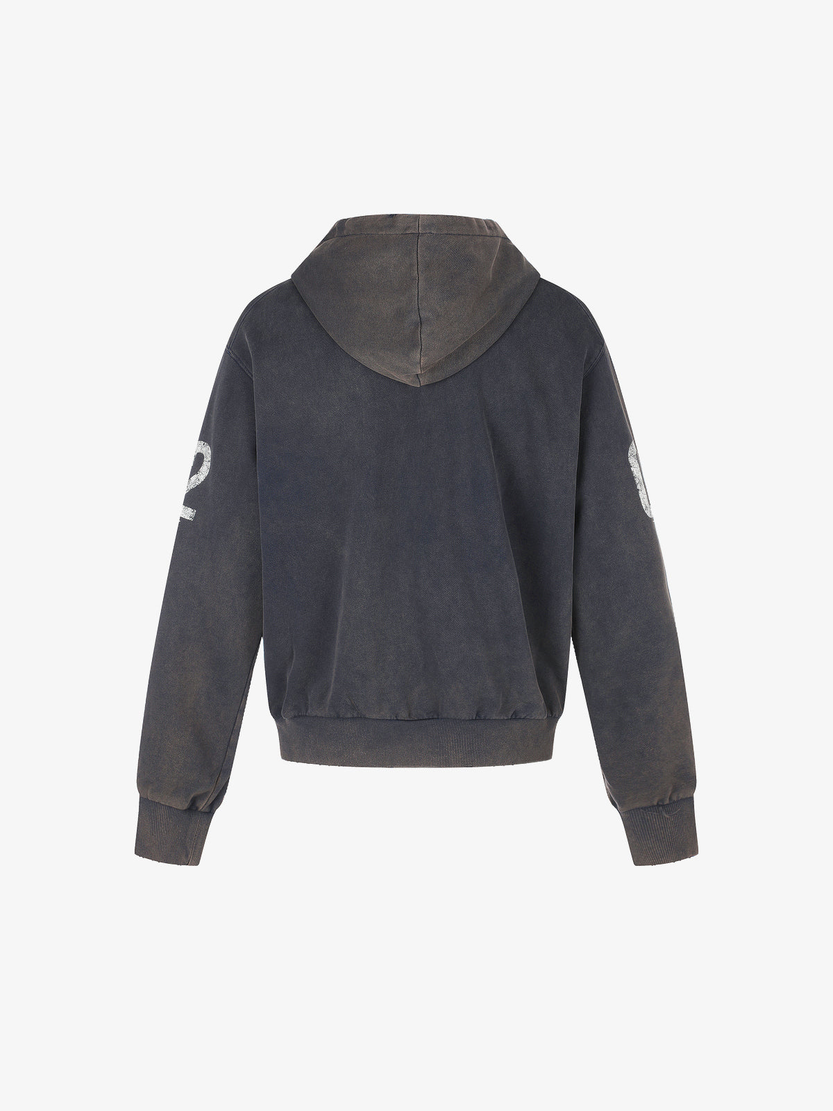 BLACK ENERGY | Number 02 Zip Up Hoodie in Navy - back view