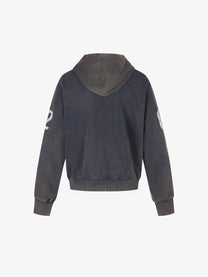 BLACK ENERGY | Number 02 Zip Up Hoodie in Navy - back view