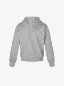 BLACK ENERGY | Statement Script Zip Up Hoodie in Gray - back view