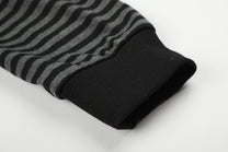BLACK ENERGY | Striped Button Zip Up Hoodie - product detail