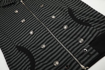 BLACK ENERGY | Striped Button Zip Up Hoodie - product detail