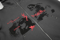 BLACK ENERGY | Character Print Zip Up Hoodie - product detail
