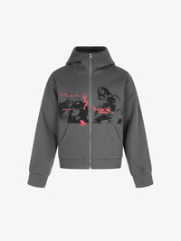 BLACK ENERGY | Character Print Zip Up Hoodie