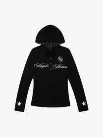 CHANYOOU | Star Script Hoodie in Black - front view