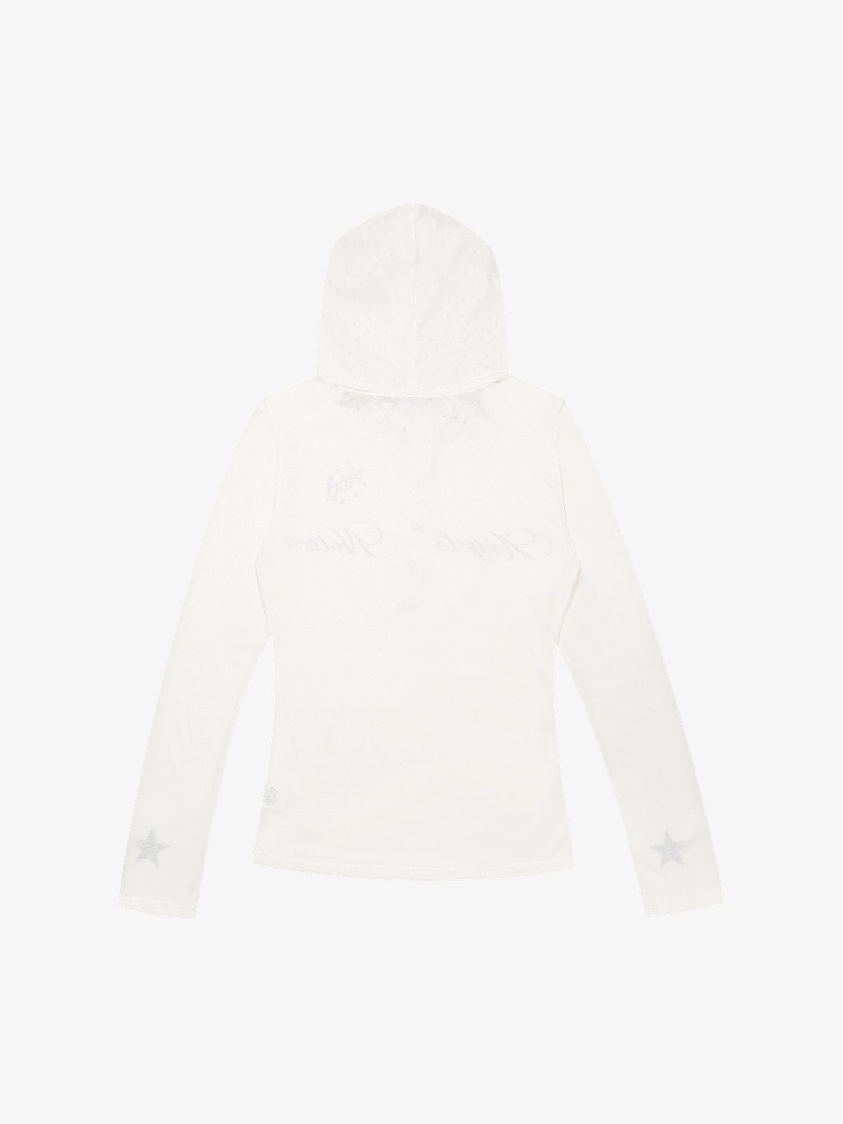 CHANYOOU | Star Script Hoodie in White - back view