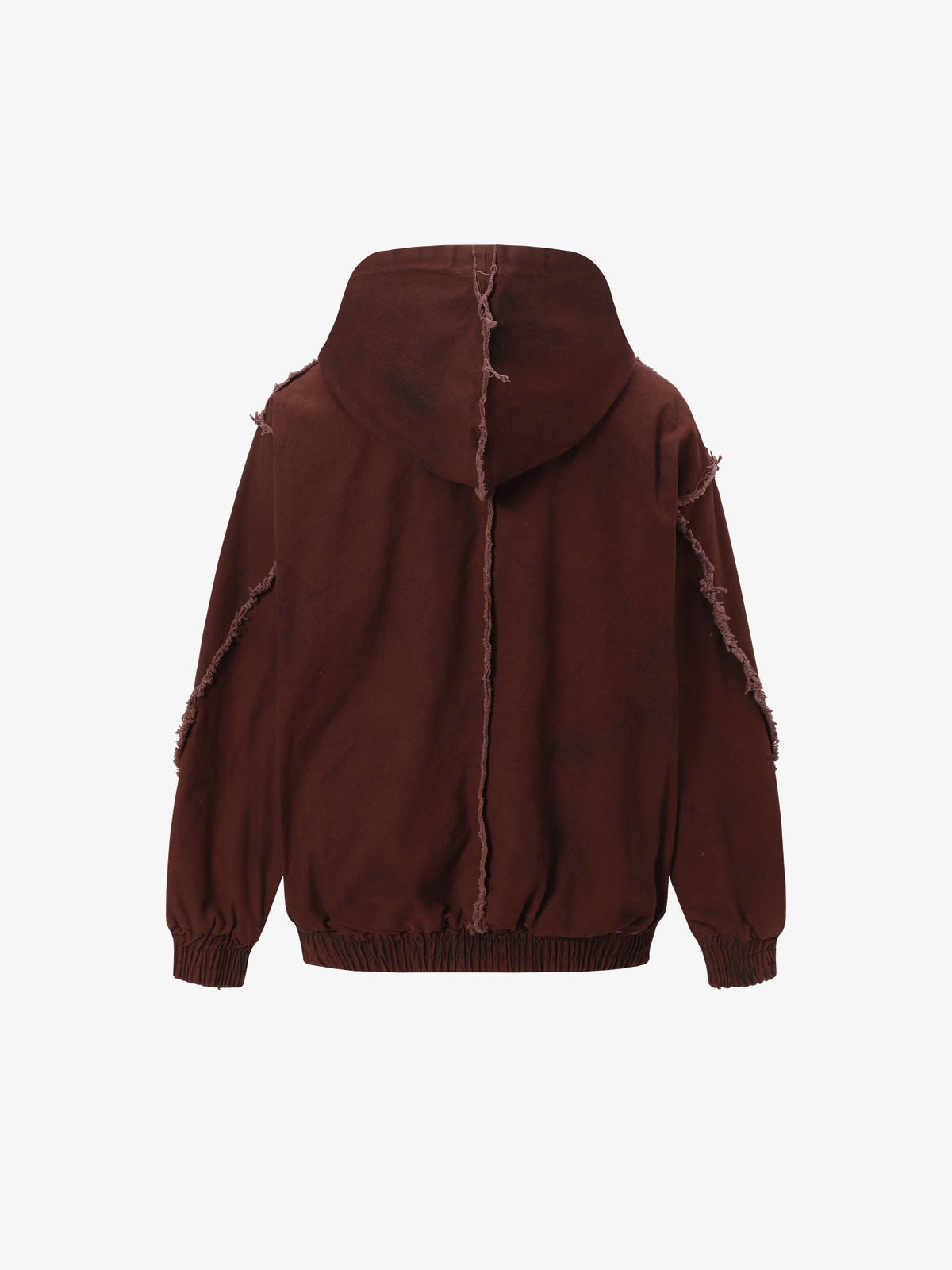 EXTREME CAUSE | Contrast Stitch Zip Up Hoodie in Red - back view
