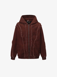 EXTREME CAUSE | Contrast Stitch Zip Up Hoodie