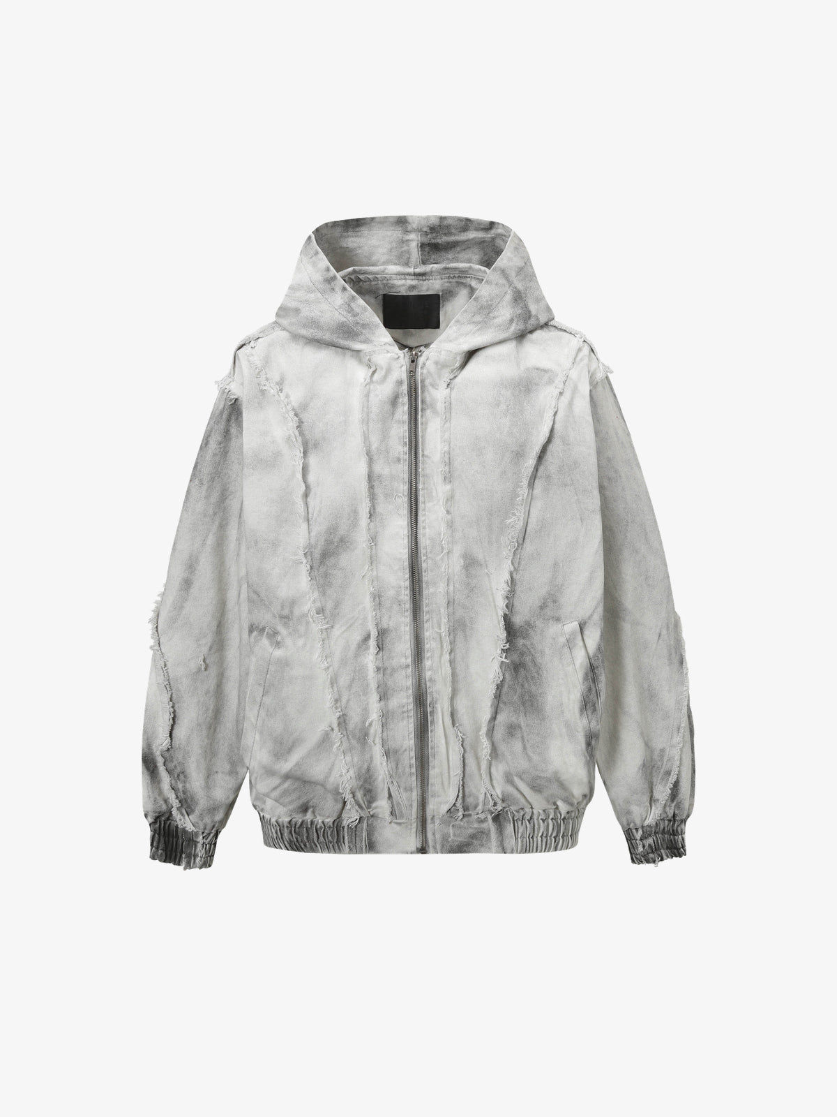 EXTREME CAUSE | Contrast Stitch Zip Up Hoodie in White - front view