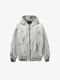 EXTREME CAUSE | Contrast Stitch Zip Up Hoodie in White - front view