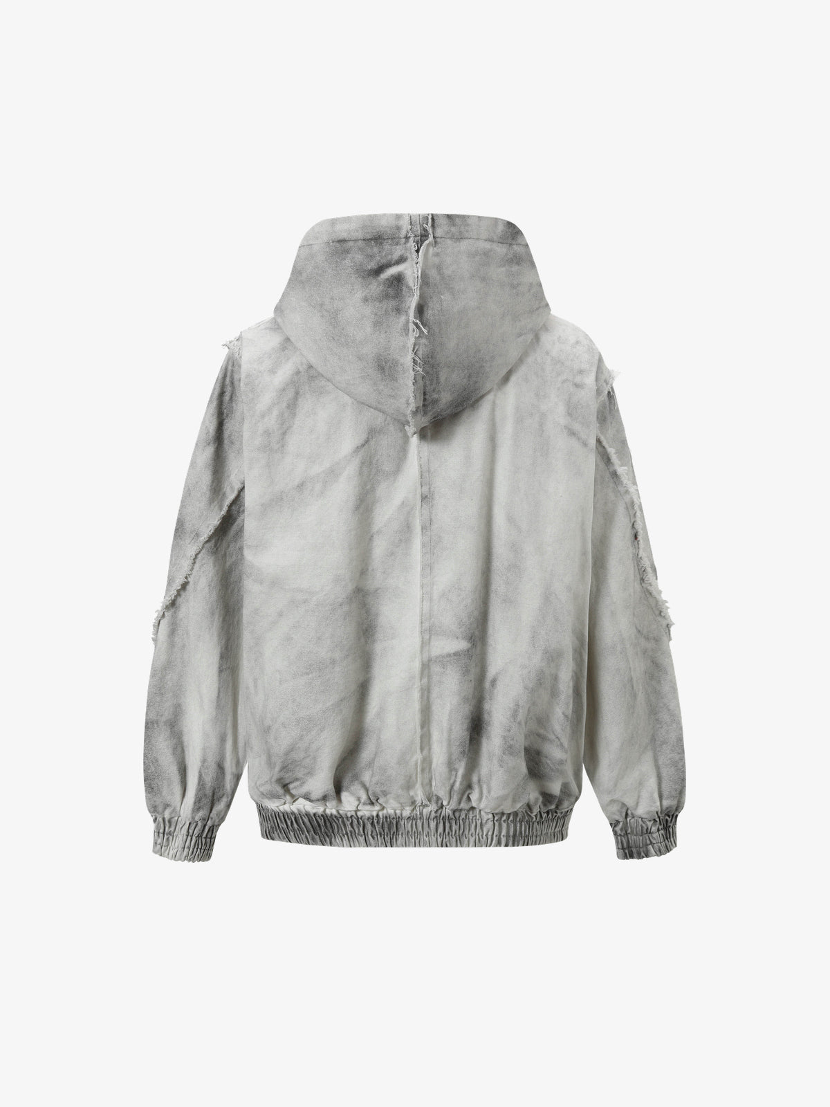 EXTREME CAUSE | Contrast Stitch Zip Up Hoodie in White - back view