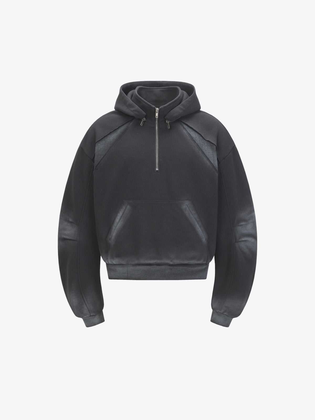 EXTREME CAUSE | Spray Finish Hoodie in Black - front view