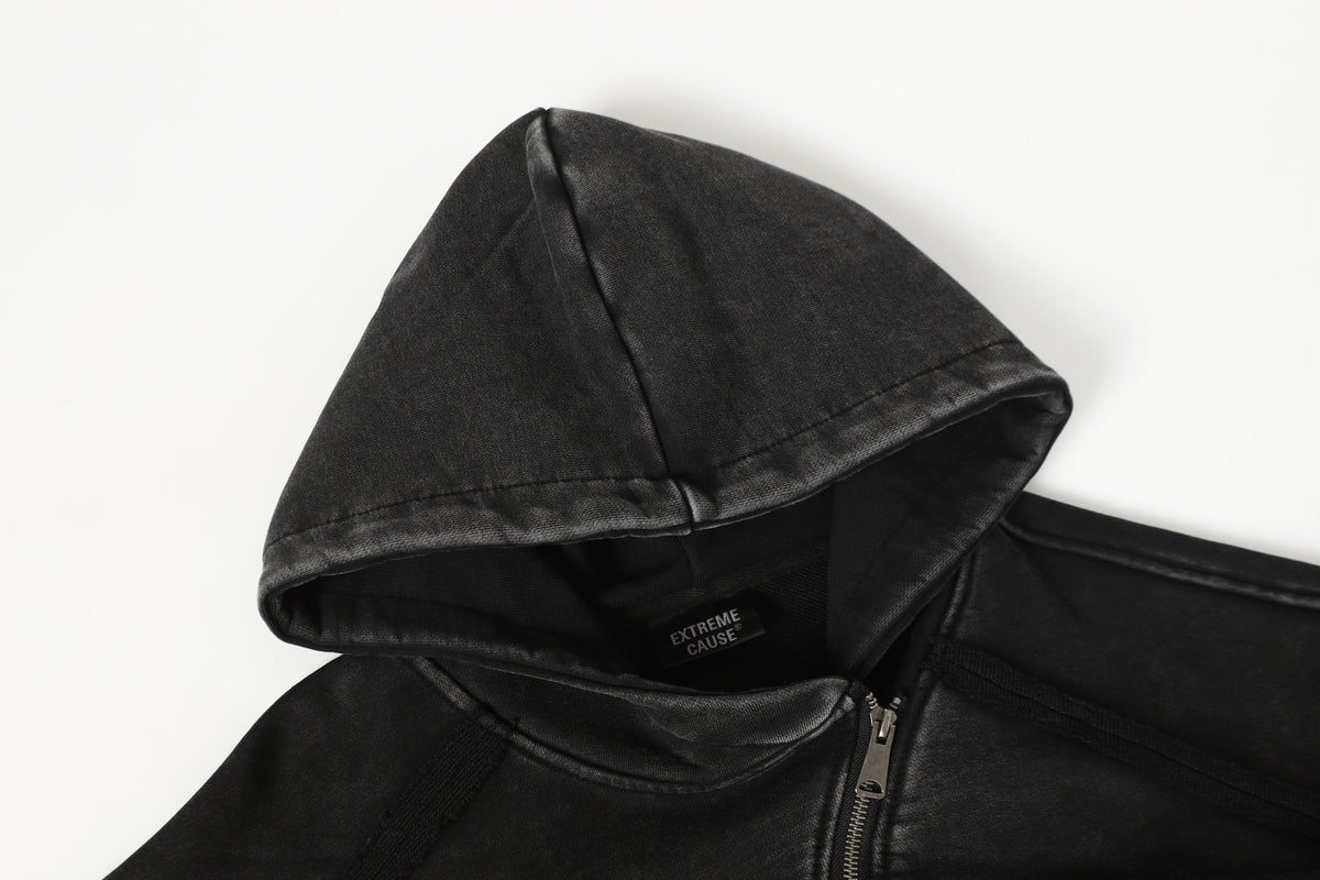 EXTREME CAUSE | Asymmetric Zip Up Hoodie - product detail