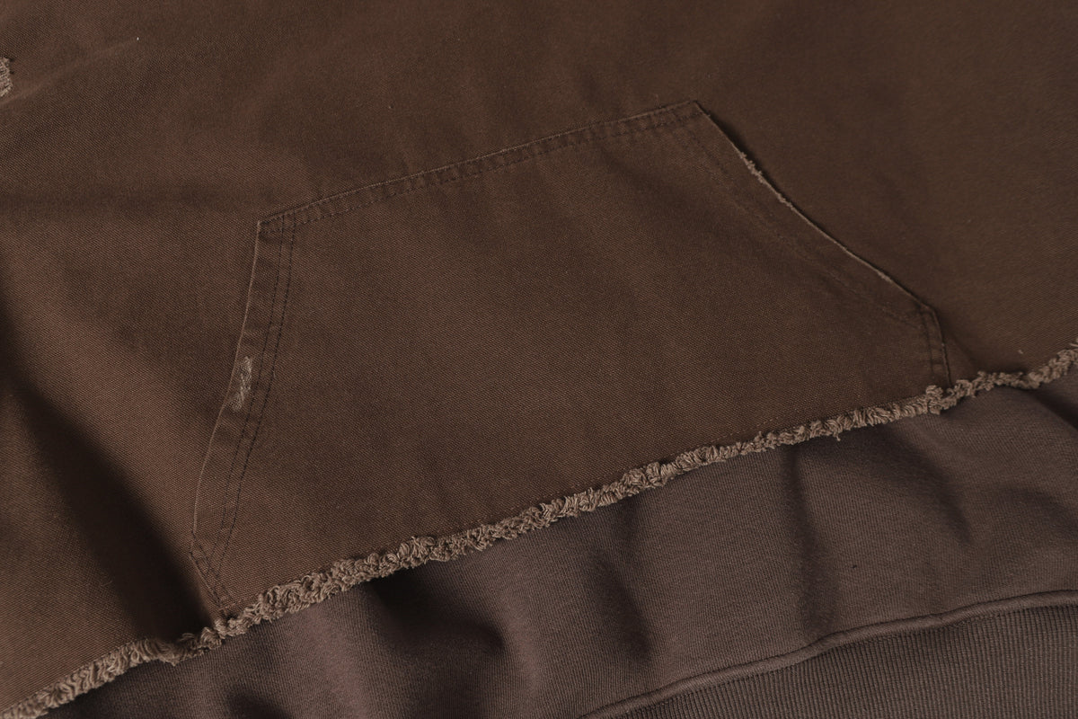 EXTREME CAUSE | Raw Edge Layered Hoodie - product detail