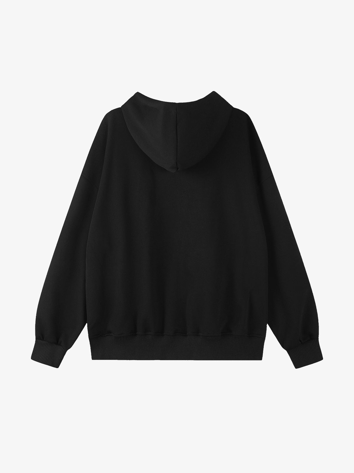 GEESAS | Sequin Starburst Zip Up Hoodie in Black - back view