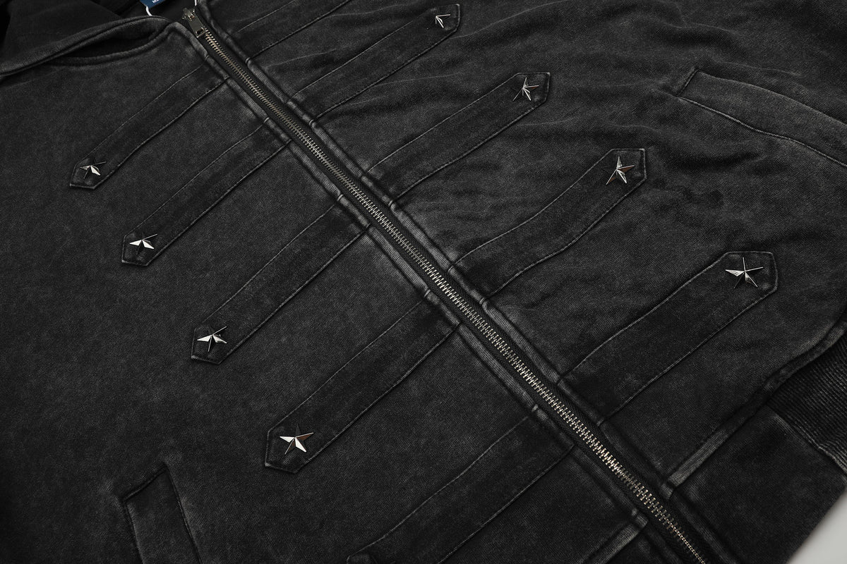 GEESAS | Washed Star Zip Up Hoodie - product detail