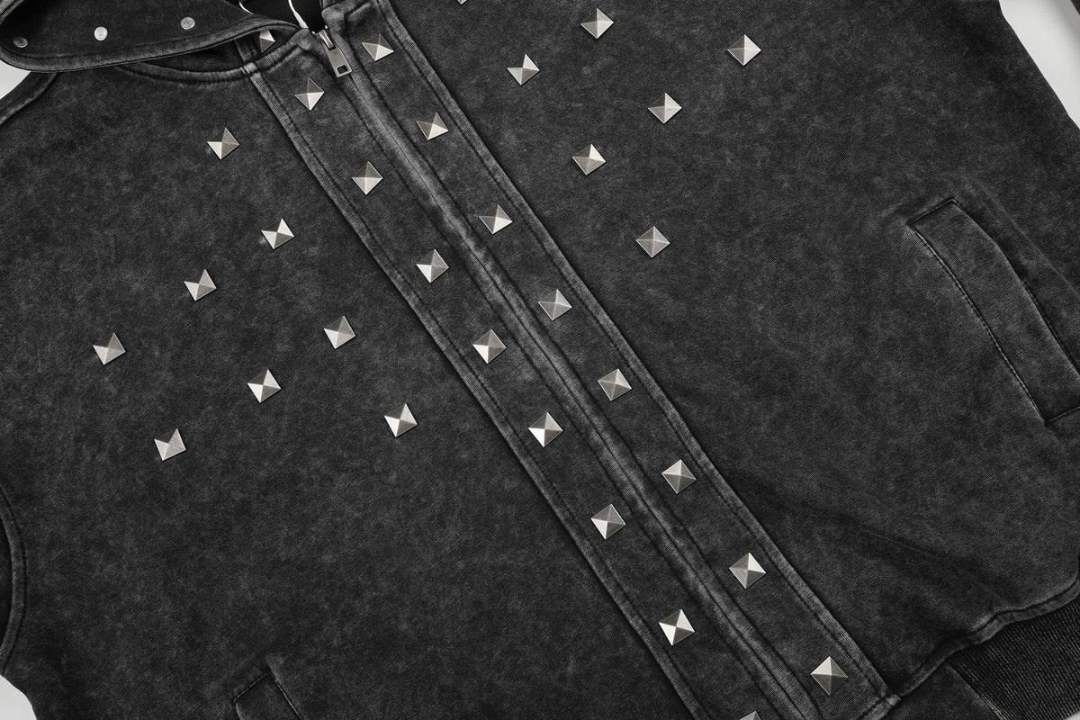 GEESAS | Washed Star Zip Up Hoodie - product detail