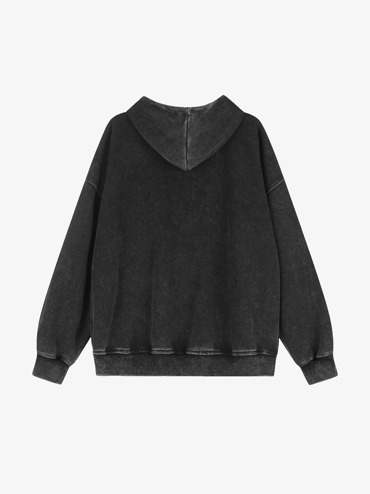 GEESAS | Washed Star Zip Up Hoodie in Black - back view