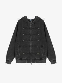 GEESAS | Washed Star Zip Up Hoodie