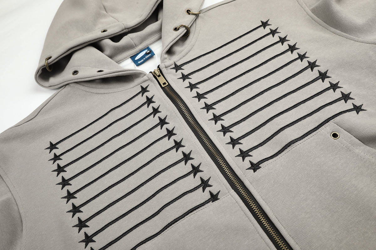 GEESAS | Star Braid Zip Up Hoodie - product detail