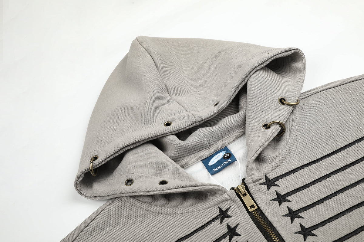 GEESAS | Star Braid Zip Up Hoodie - product detail