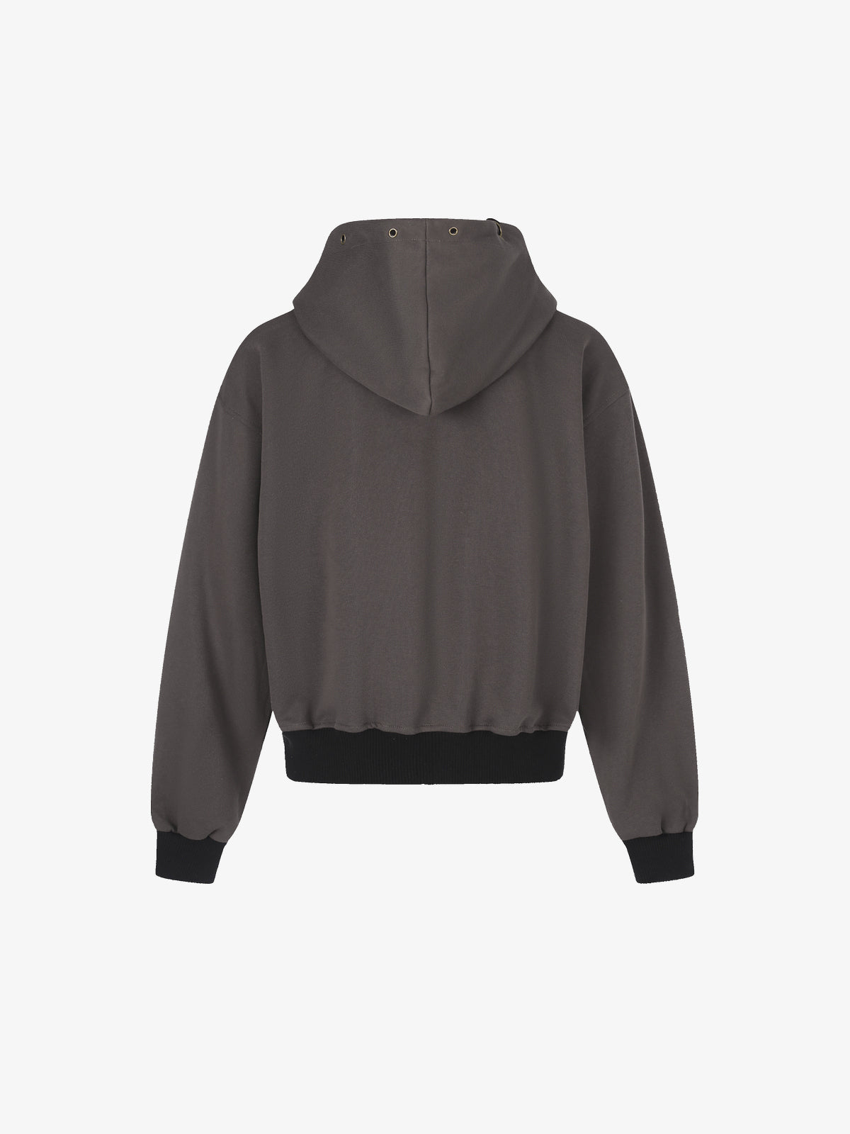 GEESAS | Star Braid Zip Up Hoodie in Brown - back view