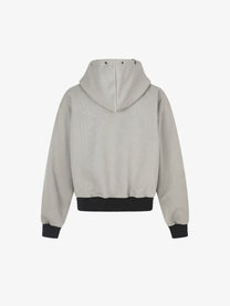 GEESAS | Star Braid Zip Up Hoodie in Light Gray - back view