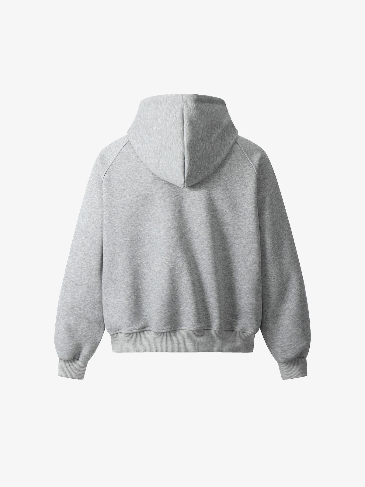 GEESAS | Sleeve Pocket Zip Up Hoodie in Light Gray - back view