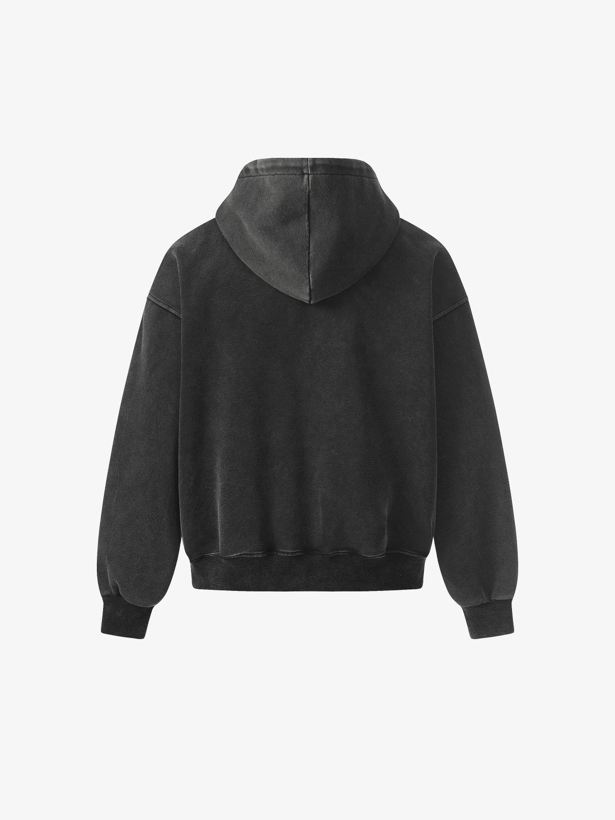 GEESAS | Studded Yoke Zip Up Hoodie in Black - back view