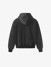 GEESAS | Studded Yoke Zip Up Hoodie in Black - back view