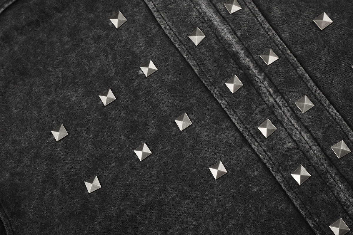 GEESAS | Stud Grid Zip Up Hoodie - product detail