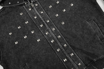 GEESAS | Stud Grid Zip Up Hoodie - product detail