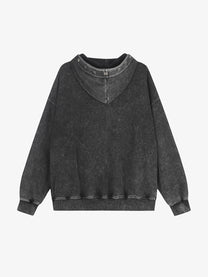 GEESAS | Stud Grid Zip Up Hoodie in Black - back view