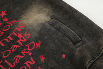 GEESAS | Washed Script Zip Up Hoodie - product detail
