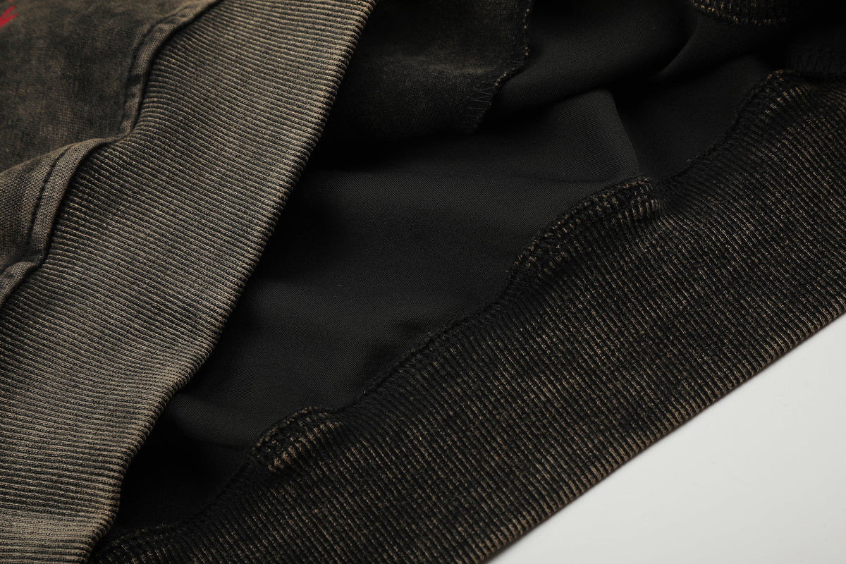 GEESAS | Washed Script Zip Up Hoodie - product detail