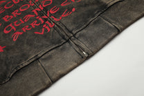GEESAS | Washed Script Zip Up Hoodie - product detail