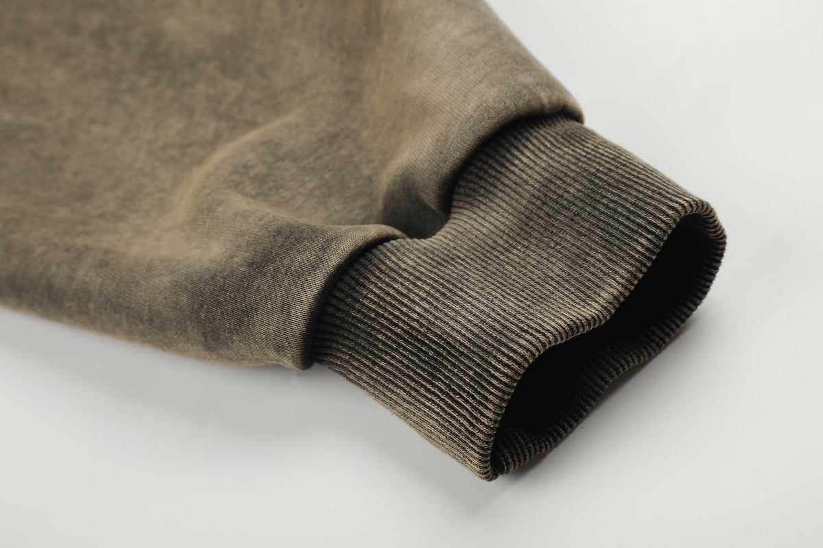 GEESAS | Washed Script Zip Up Hoodie - product detail