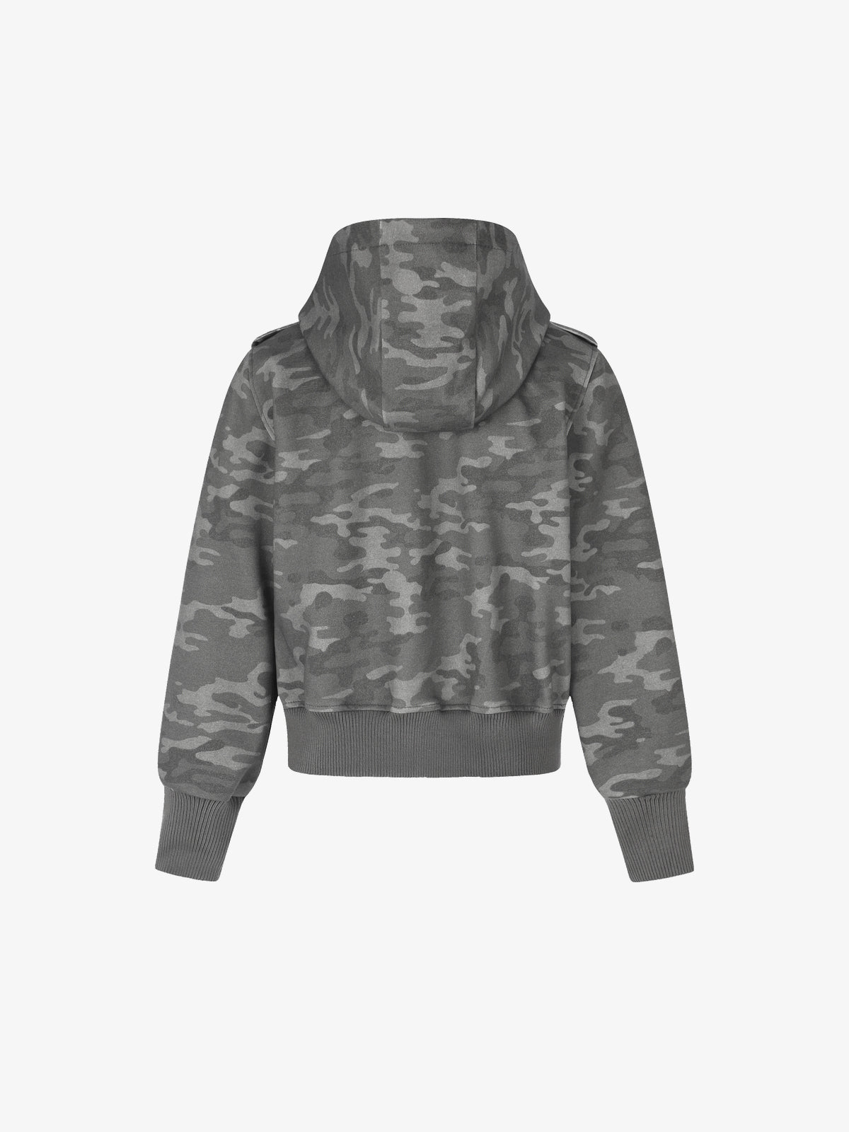 GEESAS | Military Tab Zip Up Hoodie in Camo - back view