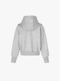 GEESAS | Military Tab Zip Up Hoodie in Gray - back view