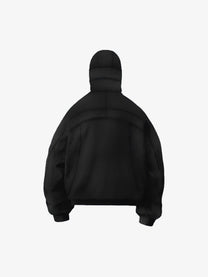GUO WEAR | Face Cover Zip Pocket Hoodie in Black - back view